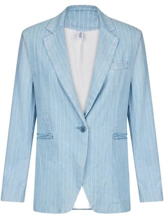 Liu Jo pinstripe pattern denim blazer - Blue
