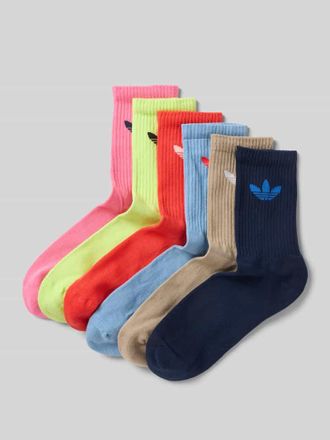adidas Originals Socken mit Label-Print im 6er-Pack in Beige, Größe 39-42