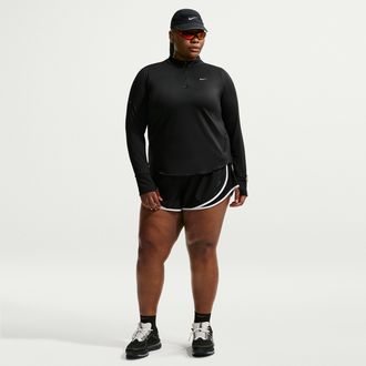 Nike Womens Tempo Dri-FIT Mid-Rise 3 Brief-Lined Running Shorts (Plus Size) in Black | HM6098-010