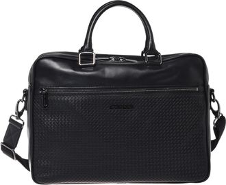 Baldinini Geweven Werk Tas met Print - Heren - Laptoptassen - Zwart - ONE Size - Leer - Tassen