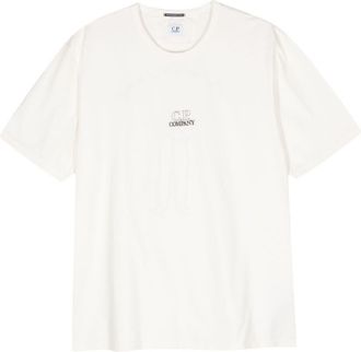 C.P. Company logo-embroidered cotton T-shirt - men - Cotton - L - White