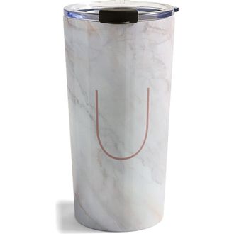 Deny Designs Marbled Monogram Travel Mug at Nordstrom