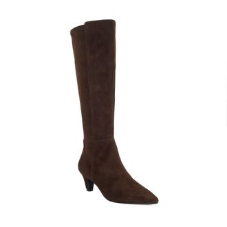 Dune London Ladies SERA Low Suede Knee-High Boots Size UK 6 Suede Knee High Boots