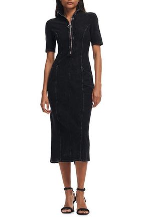 Desigual Short Sleeve Midi Dress in Black at Nordstrom, Size Small