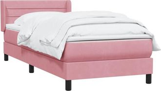vidaXL Cama Box Spring Con Colch&oacute;n Terciopelo Rosa 90x220 Cm Vidaxl