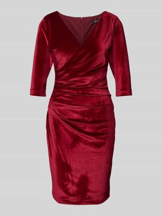 Paradi Knielanges Cocktailkleid in Wickel-Optik in Bordeaux, Größe 32