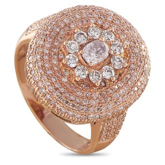 Luxury Bazaar 18K Rose Gold 1.13ct Fancy Diamond Cluster Ring MF13-063026