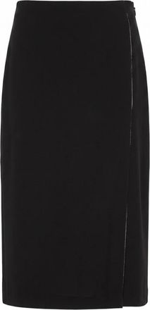 Jil Sander Rok met rafelrand aan de zoom - Dames - Midirokken - Zwart - XL - Leer - Rokken