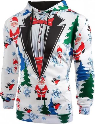 Generic Ugly Christmas Pullover for Men Novelty Funny Shirt Ugly Christmas Tree Snowflakes Jumper Mens Xmas Sweatshirt 3D Printed Pullover Round Neck Tops Cau