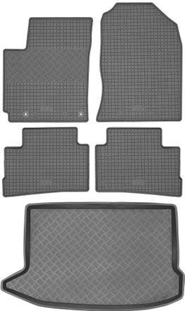 OEM Hyundai Kona Suv De 2018 (juego) - Alfombrillas De Goma Para Coche + Alfombrilla Para Maletero