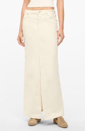 Staud + Wrangler The Denim Maxi Skirt in Cream at Nordstrom Rack, Size 26