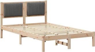 vidaXL Estructura De Cama Con Cabecera Tapizada Gris Oscuro Vidaxl