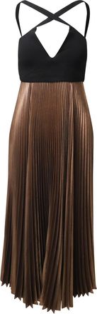 A.L.C. A. L.C Alba Pleated Evening Dress in Bronze/Black Polyester