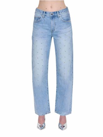 Pistola Denim Lexi Studded Bowed Straight Jeans In Aries