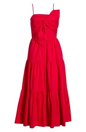 Sugarlips Love Letter Poplin Midi Dress in Red at Nordstrom, Size X-Small