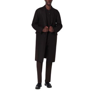 Harris Wharf London Single-Breasted Coats, male, Brown, L, Wool Blend Coats
