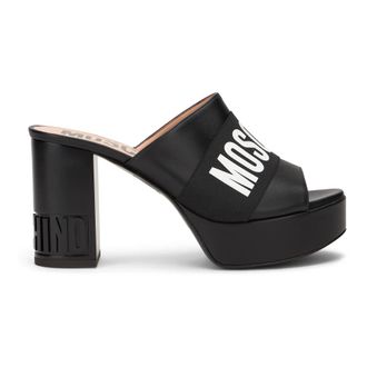 Moschino Mules with High Heel - female - Moschino - Heeled Mules - Black - 3 UK - Shoes