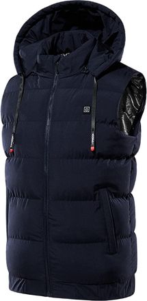 Generic Heated Gilet for Men Body Warmer Quilted Padded Hooded Gilets Heating 9 Area Tank Top Autumn And Winter Insulation Stand Collar Doubled-Warm Sleeveles