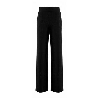 Nenette Broeken, Dames, Zwart, S, Polyester, Pantaloni a palazzo