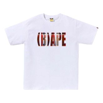 A Bathing Ape Bape Check (B)ape Logo T-Shirt White 1J80-110-054-WHT