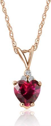 Pompeii3 1/2ct Diamond & Ruby Heart Pendant 14K White Yellow or Rose Gold Necklace 1/2