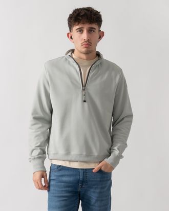 Parajumpers Mens Broad Peak 1/4 Zip Sweatshirt in Light Grey Cotton - Size X-Large