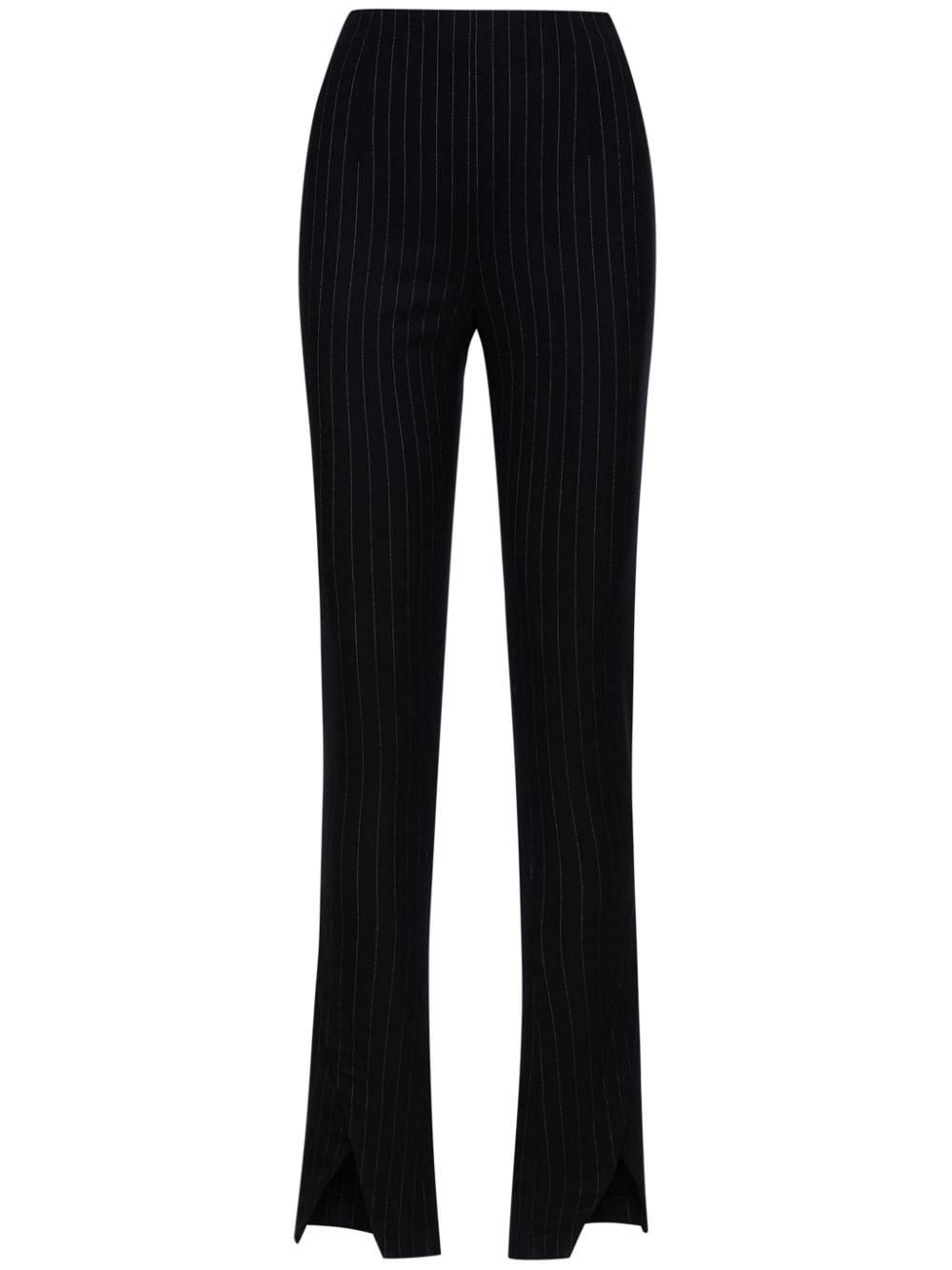 Pantalon Oscar De La Renta Taille Haute Laine Noire, Jambes Droites, Perles Et Broderies, Neuf Avec étiquette