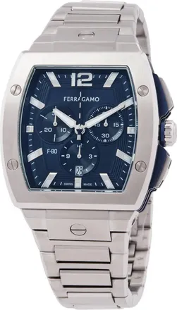 Ferragamo F-80 Chronograph Quartz Blue Dial Mens Watch SFKE00724