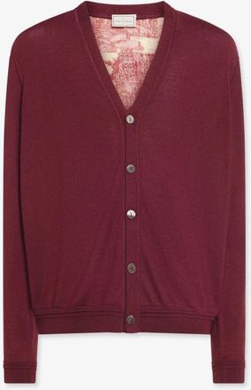 Pierre-Louis Mascia Tricot Cardigan Wol - Heren - Vesten - Rood - L - Wol - Truien & Vesten