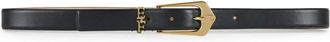 Elisabetta Franchi Regular Waist Leather Belt - Dames - Riemen - Zwart - L - Leer - Accessoires