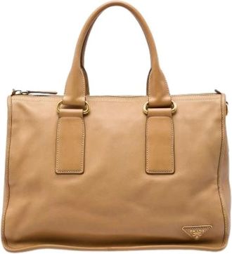 Prada Pre-owned Vintage Satchel - Dames - Vintage Handtas - Beige - ONE Size - Leer - Vintage