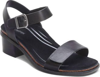 Aetrex Womens Mae Quarter Strap Heel Sandals In Black