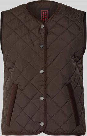 Stefanel Steppweste mit Eingrifftaschen Modell GILET in Dunkelbraun, Gr&ouml;&szlig;e XS