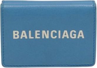 Balenciaga Pre-owned Wallets, male, Blue, Size: ONE SIZE Pre-owned Everyday Mini Wallet Trifold Wallet