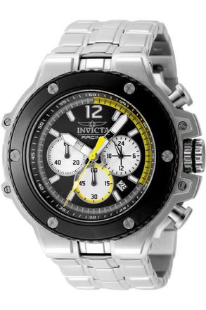 Invicta Racing 48316 Heren Horloge - Quartz Uurwerk - Roestvrij Staal met zwarte Wijzerplaat - 56mm