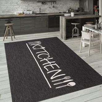 Paco Home Paco Home - Alfombra Interior Y Exterior Balcon Terraza Cocina Moderna Letra 240x340 Cm, Antracita 2