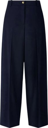 Pinko Balbino Broek - Dames - Wijde Broeken - Blauw - S - Katoen - Broeken