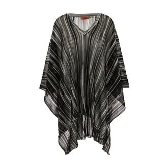 Missoni Capes, female, Black, Size: ONE SIZE Mantella in misto viscosa ricamata