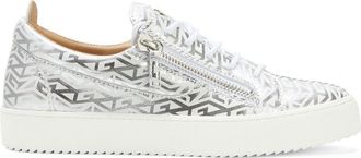 Giuseppe Zanotti Gail Monogram sneakers - women - Leather - 38 - Silver