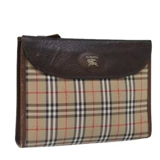Burberry Pre-owned Clutches, female, Beige, Size: ONE SIZE Pre-owned Canvas Clutch