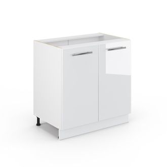 Vicco Armario De Ba&ntilde;o Mediano Fame-line, Blanco Alto Brillo, 80 X 81.6 Cm Con Estante, Sin Encimera