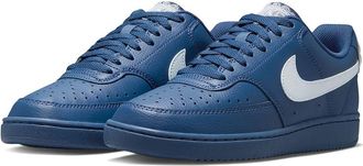 Nike Court Vision Low Premium Womens Shoes Mystic Navy/White : 10.5 B - Medium, Faux Leather