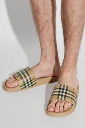 Burberry Rubber Flip-flops, Mens, Beige