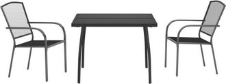 vidaXL Juego De Comedor De Jard&iacute;n 3 Piezas Acero Gris Antracita Vidaxl