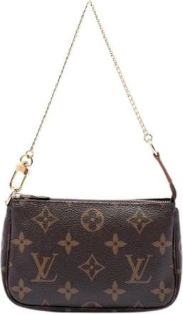 Louis Vuitton Pre-owned Mini Pochette Accessoires - Dames - Vintage Mini Tas - Bruin - ONE Size - Vintage