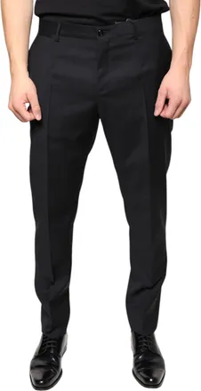 Dolce & Gabbana Black Wool Skinny Men Dress Mens Pants