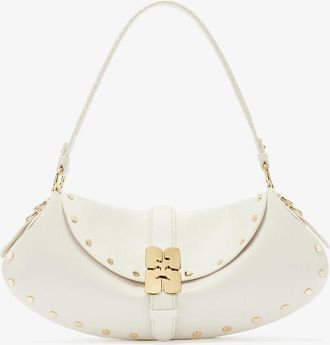 Ganni White B-Kat Bag Studs in