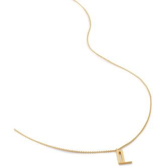 Monica Vinader Initial Pendant Necklace in 18Ct Gold Vermeil/Ss- L at Nordstrom