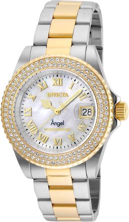 Invicta Angel 24616 Dames Horloge - Quartz Uurwerk - Roestvrij Staal met witte Wijzerplaat - 40mm