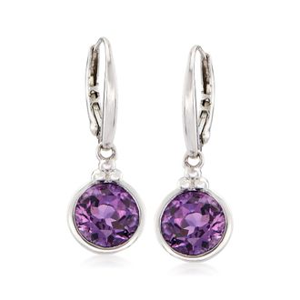 Ross-Simons Amethyst Drop Earrings in Sterling Silver